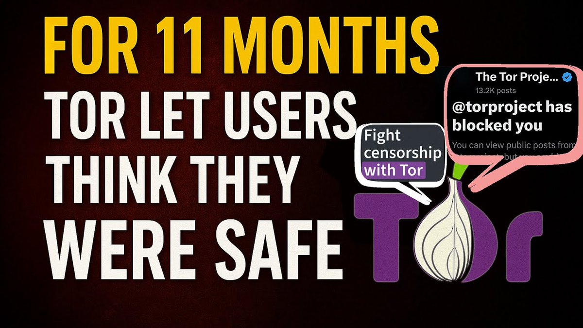 DoingFedTime's tweet image. The Tor Project posts regularly on social media;
but instead of disclosing that their security settings don’t activate without a restart,
they block people who call them out. 
youtube.com/watch?v=ooNmub…
#tor #torbrowser #onion