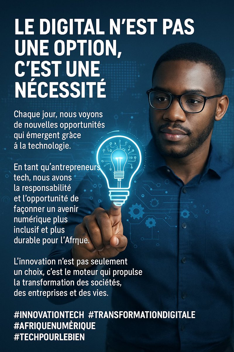 AmadouDiawaraMl's tweet image. #InnovationTech #transformationdigitale #entrepreneuriat #AfriqueNumérique #TechPourLeBien #intelligenceartificielle #Leadership #ImpactNumérique #InclusionDigitale #collaboration #FutureOfAfrica #TechAndImpact #LeadershipAfricain
