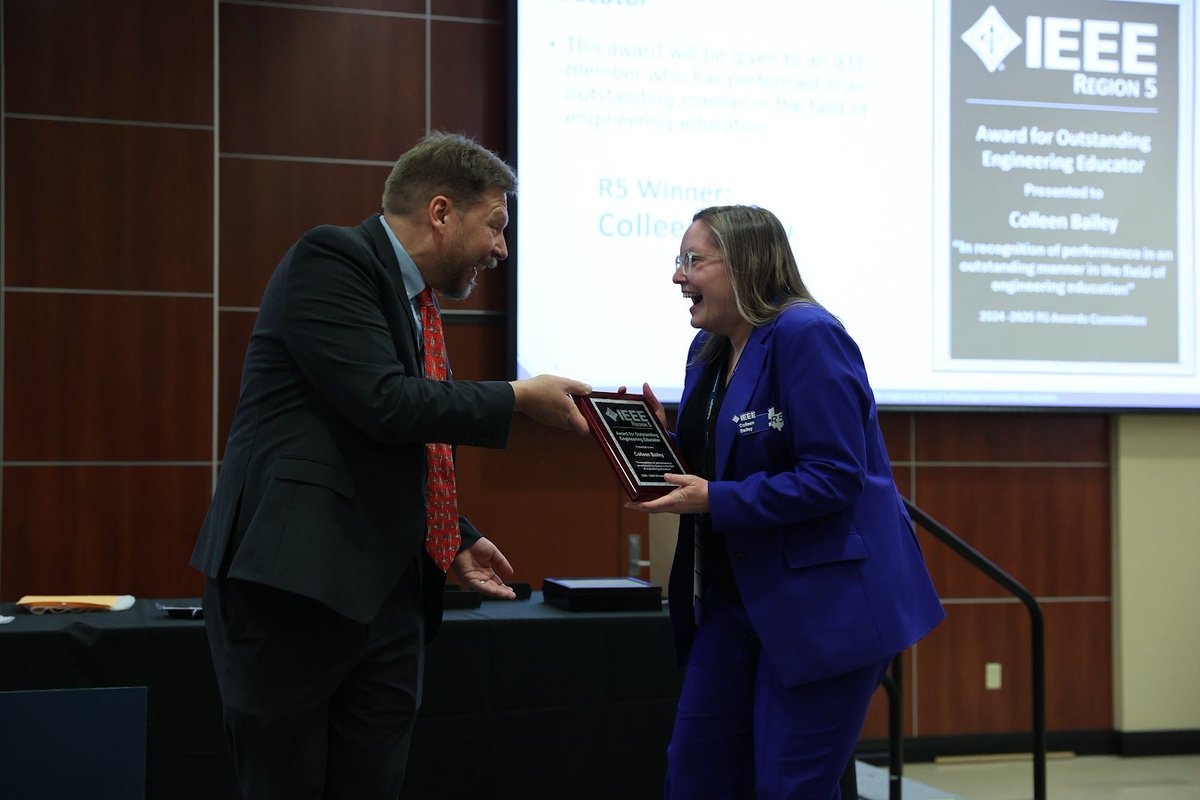 The UNT College of Engineering proudly celebrates Dr. Colleen Bailey from the UNT Department of Electrical Engineering, recipient of the Outstanding Engineering Educator Award at the IEEE Region 5 Annual Congress and Student Competitions last month.