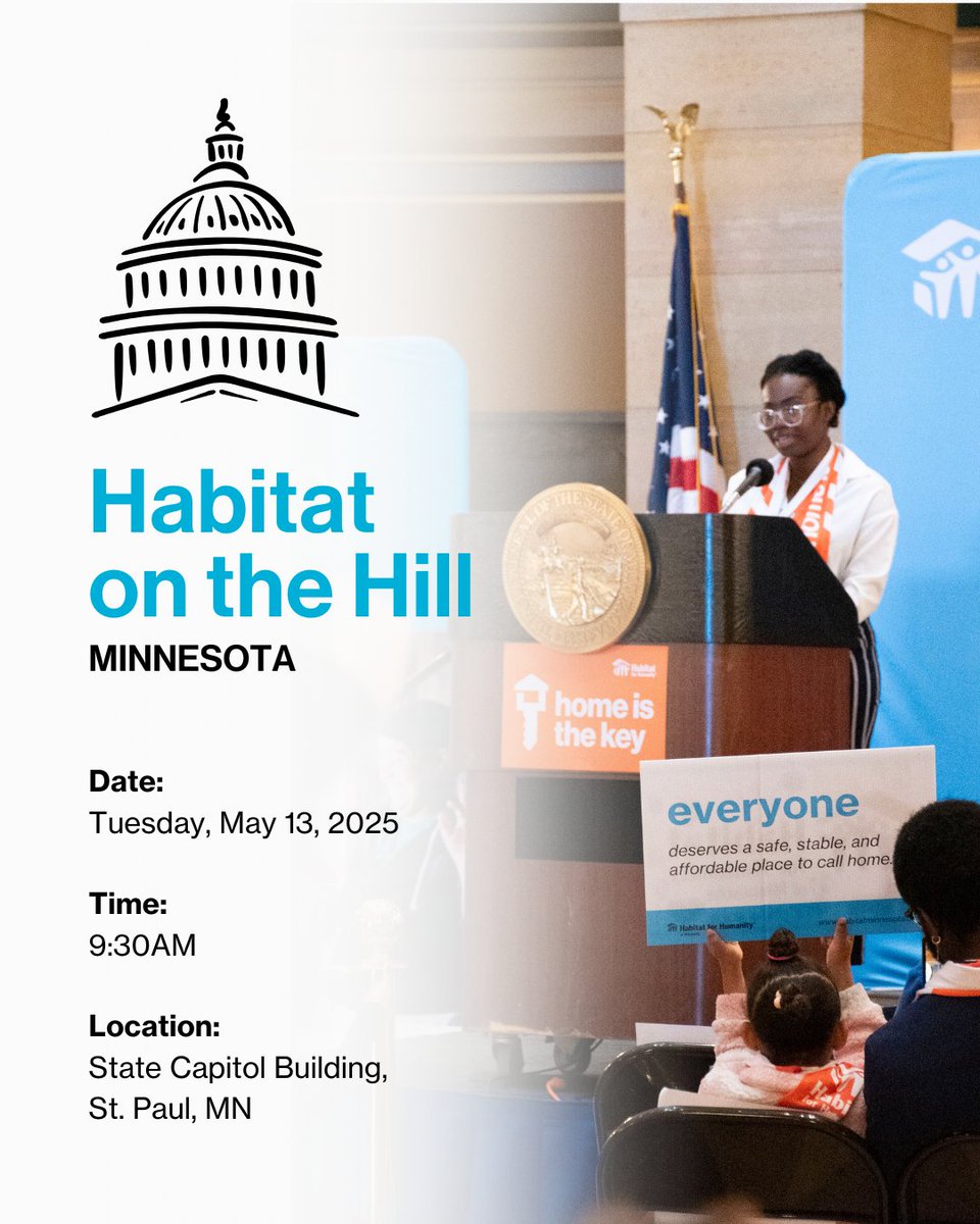 We're ONE week away from Habitat on the Hill! This is an exciting, important day for all Habitat supporters, so we hope you can make it. Raise your voice with others in our community to advocate for affordable housing and local families. Sign up today: hubs.ly/Q03lfN6M0
