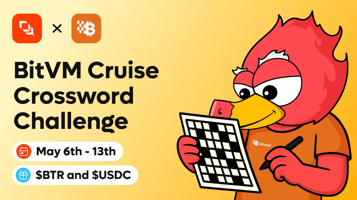 plumenetwork's tweet image. BitVM Cruise: Crossword Challenge is LIVE!
@BitlayerLabs & Plume bring you a new crypto-themed crossword challenge! Complete all of the puzzles and join the prize pool.
Let the voyage begin 🧩👾