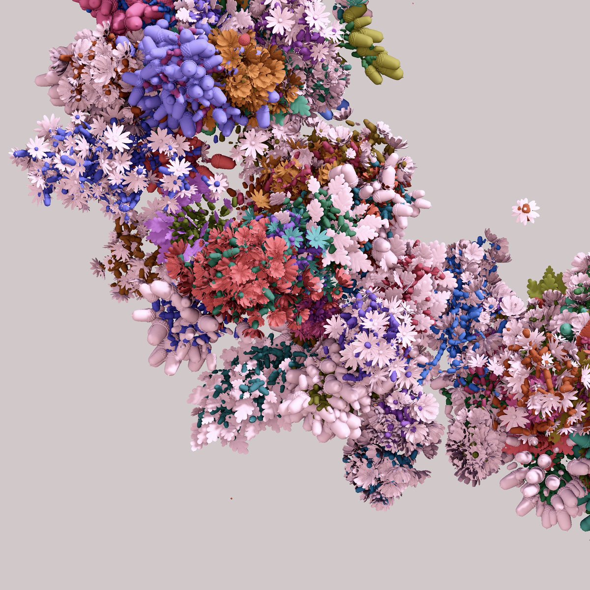 One thing about your engine being able to push as much geometry as hardware creators intended is designs not before possible in any of our previous projects. High res of Spirit Plant compositions at about 100M triangles.