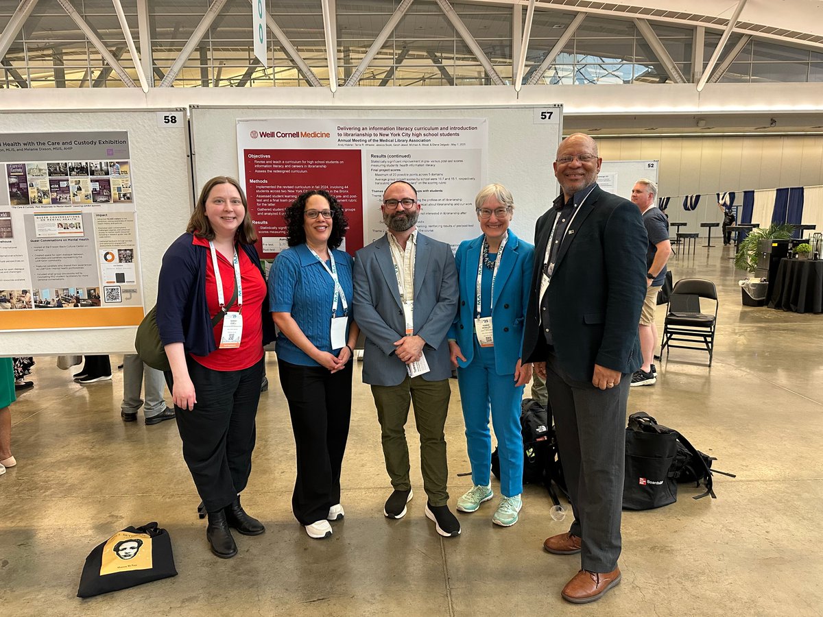 Wood librarians presented a poster on our outreach program involving NYC high school students at the Annual Meeting of the <a href="/MedLibAssn/">Medical Library Assn</a> in Pittsburgh! Learn more about the project at med.cornell.libguides.com/champ #mlanet25