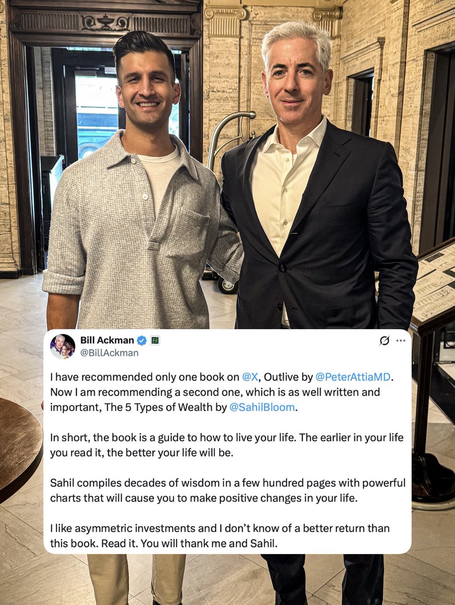 Sahil Bloom (@sahilbloom) on Twitter photo Had the chance to spend an afternoon with <a href="/BillAckman/">Bill Ackman</a> in Omaha.
His support for my book was the single most impactful inflection point in its trajectory.
Spend time around people who encourage you to think bigger about the future. It may change your life. Had the chance to spend an afternoon with <a href="/BillAckman/">Bill Ackman</a> in Omaha.
His support for my book was the single most impactful inflection point in its trajectory.
Spend time around people who encourage you to think bigger about the future. It may change your life.