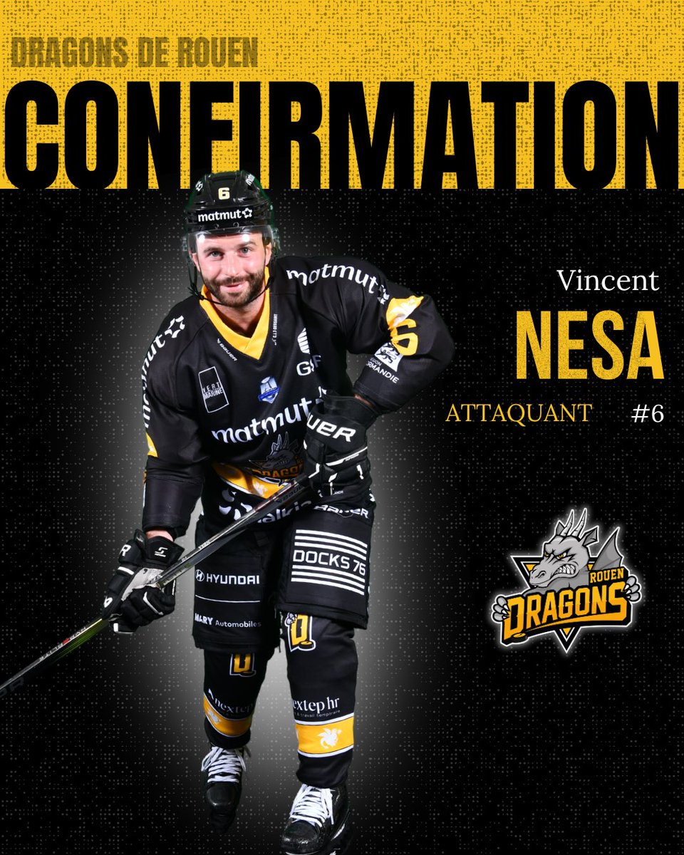 CONFIRMATION : VINCENT NESA

Formé au club et véritable pilier du vestiaire, Vincent Nesa enchaînera une 11e saison avec l’équipe professionnelle des Dragons de Rouen.

🔥 Heureux de te retrouver pour une nouvelle saison, Vincent !

#godragons