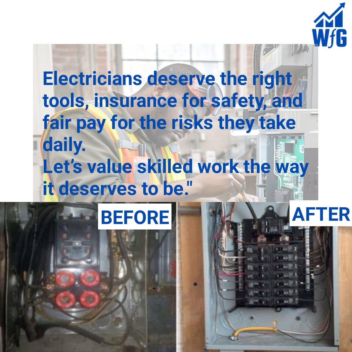 WorkForGrowth's tweet photo. Electricians are the backbone of our modern world, from homes to industries, electricians bring power to our lives.
#30daysworkersappreciation
#WorkforGrowth
#appreciatingelectricians https://t.co/aTMd4EAqUJ