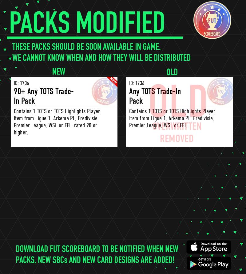🚨 NEW PACKS MODIFIED 🚨