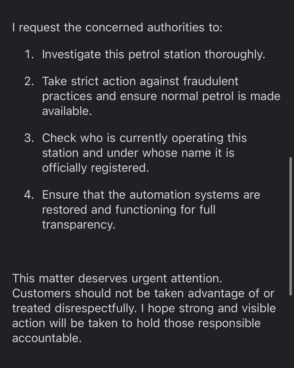 teilwanczekuss's tweet photo. @HPCL @hpcl_retail @CMD__HPCL @DirMkt_HPCL @PetroleumMin  @DCBaramulla

Urgent Complaint: Fraudulent Practices and Misconduct at Ji Sahib Filling Station Kanispora Baramulla 193101 – Request for Investigation and Action.

Please read the attached screenshots. https://t.co/upmyph6JpN