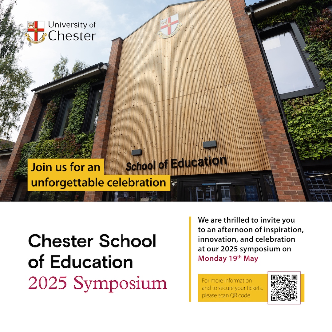 This is a reminder of our upcoming celebration at Chester School of Education’s 2025 Symposium! On 19th May, we're thrilled to invite you to an afternoon of inspiration &amp; innovation. Tickets are FREE, but also limited, so if interested please book ASAP at: tickettailor.com/events/chester…