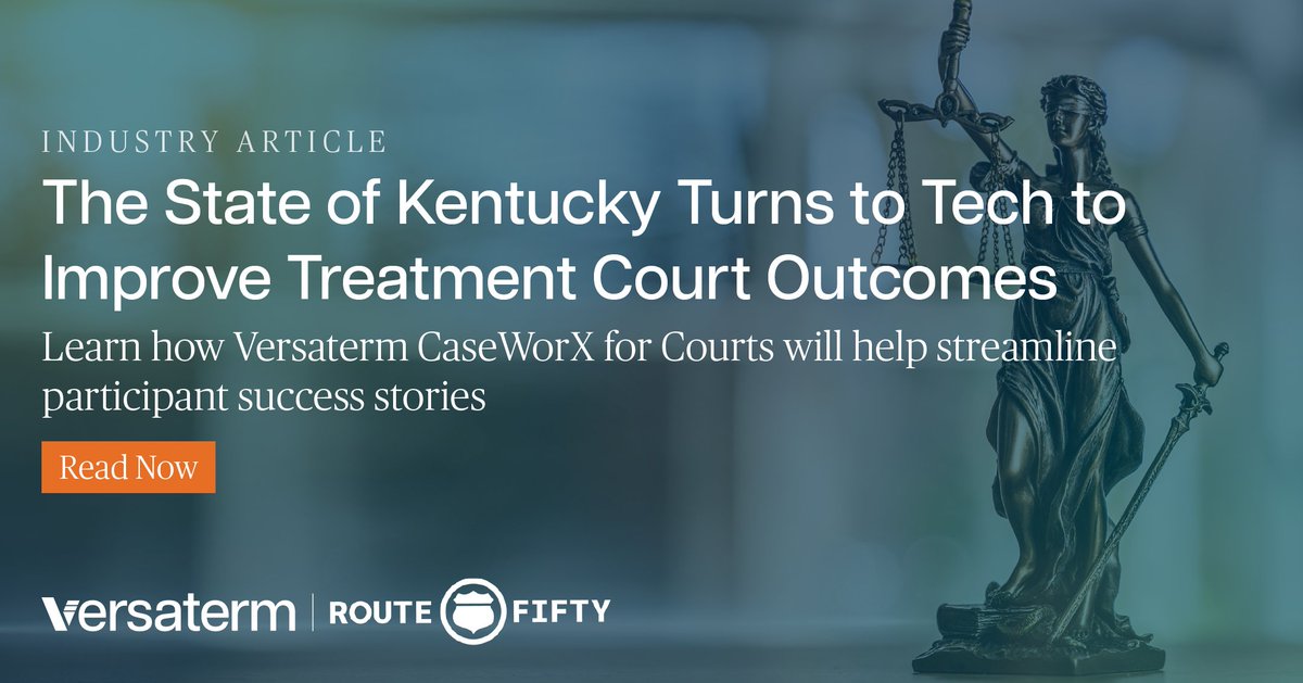 Treatment courts are evolving, &amp; today's tech is helping expand access. In an article from <a href="/routefifty/">Route Fifty</a>, learn how Kentucky plans to use Versaterm CaseWorX for Courts to help streamline participant success: okt.to/SpR4wd #publicsafety