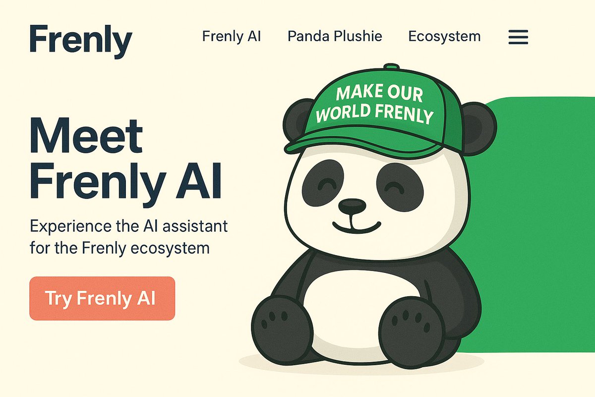 Frenly Pandas ๐ผ (@frenlypandas) on Twitter photo FrenlyAI.com has just made a significant update.
You can try it out with Coinbase Wallet or Meta Mask.
Your <a href="/FrenlyPandas/">Frenly Pandas ๐ผ</a> ๐ผ #NFT unlocks full lifetime access ๐๐พ ๐
Buy or Make Offer for your Frenly Panda NFT at opensea.io/collection/freโฆ
Stay tuned for the A.I. FrenlyAI.com has just made a significant update.
You can try it out with Coinbase Wallet or Meta Mask.
Your <a href="/FrenlyPandas/">Frenly Pandas ๐ผ</a> ๐ผ #NFT unlocks full lifetime access ๐๐พ ๐
Buy or Make Offer for your Frenly Panda NFT at opensea.io/collection/freโฆ
Stay tuned for the A.I.