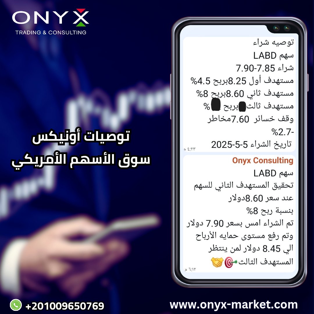 onyx_trading0Eg's tweet image. سهم #LABD🎯

✅تحقيق المستهدف الأول للسهم عند سعر 8.25 دولار 
بنسبة ربح 4.5%

تم الشراء أمس بسعر 7.90 دولار وتم رفع مستوى حماية #الأرباح إلي 8.10 دولار🎯🤝

✅تحقيق المستهدف الثاني للسهم عند سعر 8.60دولار 
بنسبة ربح 8%

تم الشراء أمس بسعر 7.90 دولار وتم رفع مستوى حماية #الأرباح…