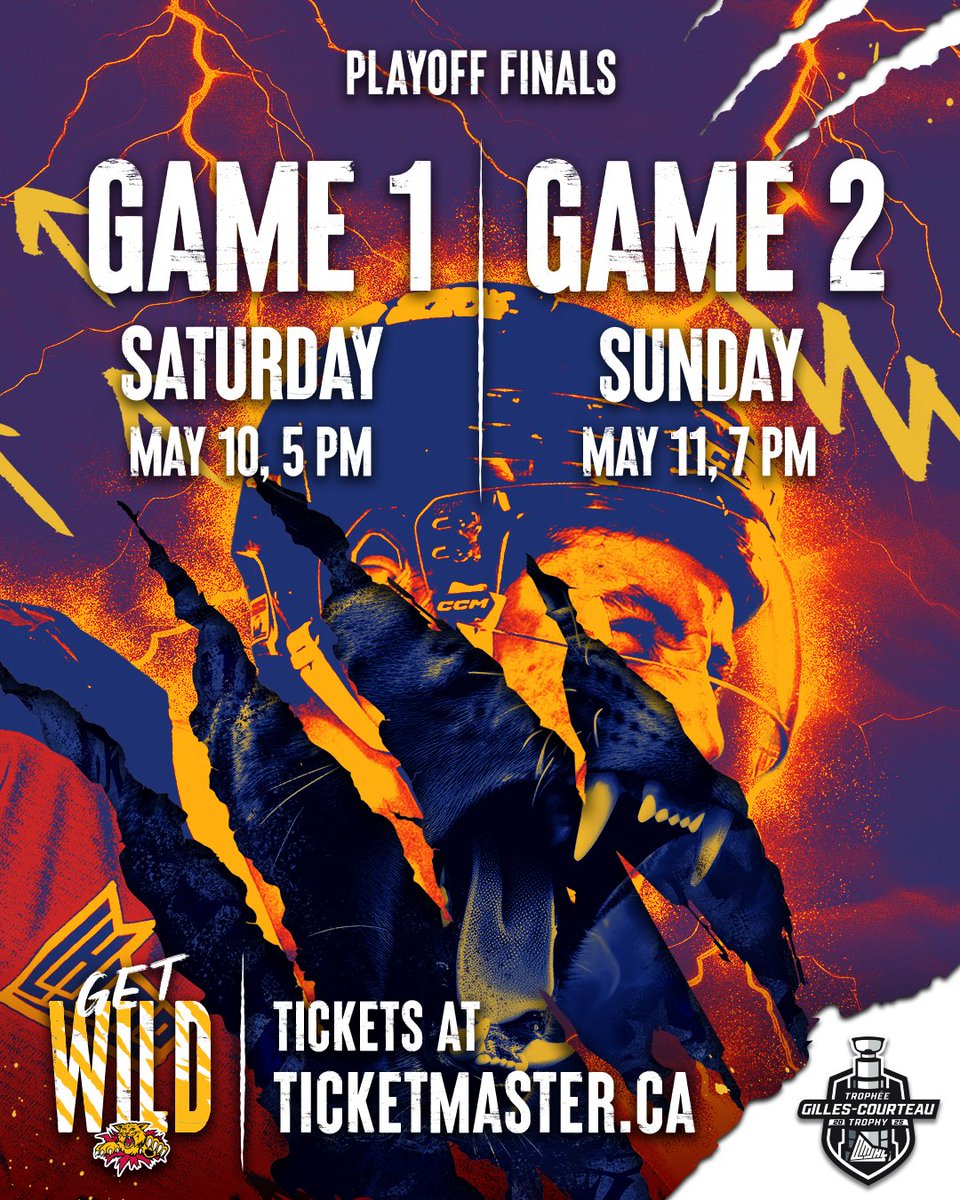 The dates are FINALLY confirmed for round 4 🔥 It's the first time the Cats have made it this far since 2010.

Don’t miss your chance to be part of history! Let’s fill the barn and make this the most electric finals yet! 🙌💥

🎟️ ticketmaster.ca/moncton-wildca…