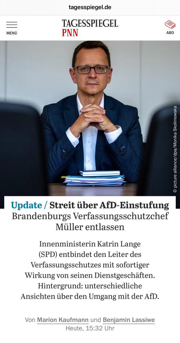 So sieht die Unabhängigkeit der Behörden aus. #cdu #afd #demokratie #Verfassungsschutz #Brandenburg