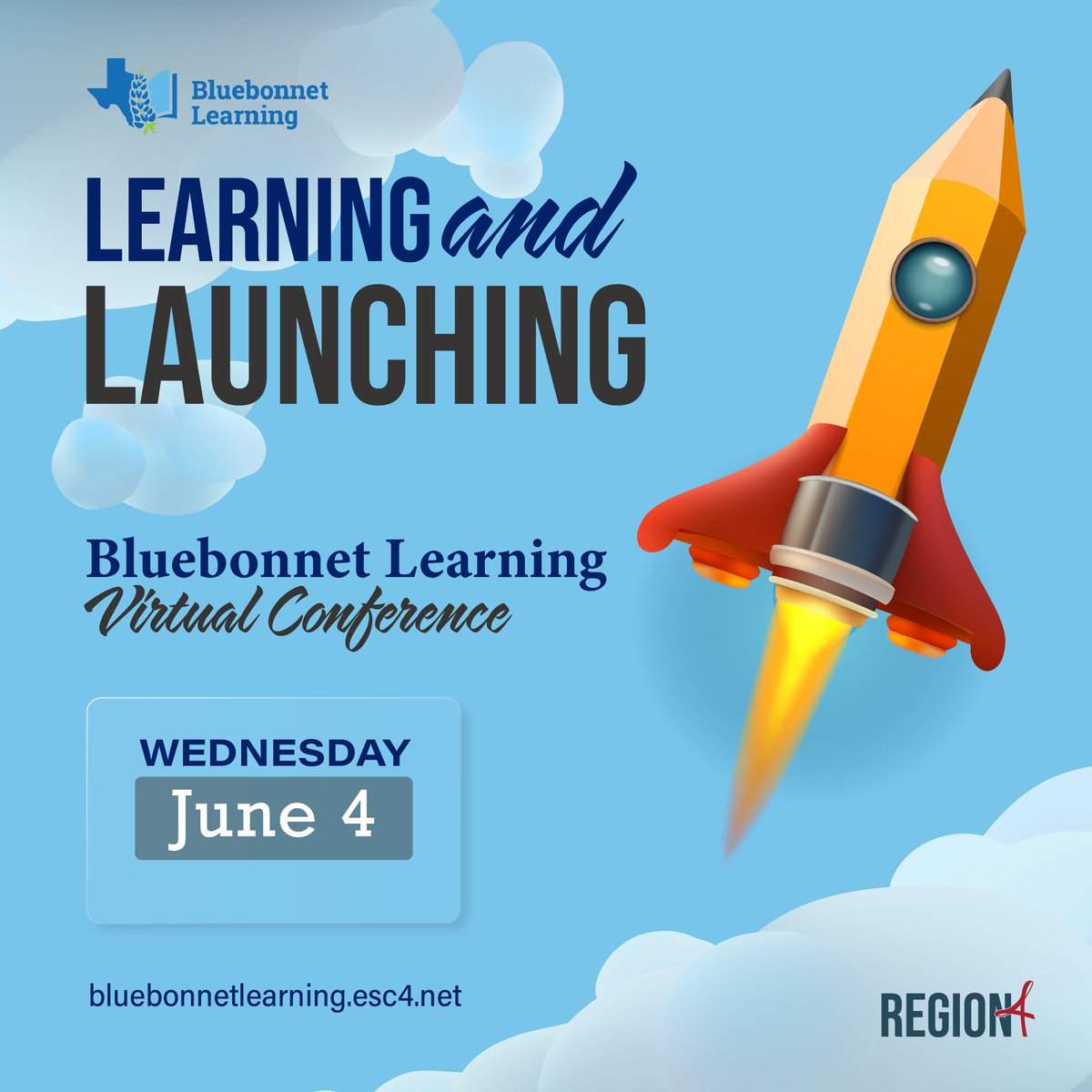 🚀 Bluebonnet Learning Conference
Wednesday, June 4 | Virtual

New to Bluebonnet or ready to go deeper?
Get the tools, insight, and support to launch strong.

Learn more and register at bluebonnetlearning.esc4.net/conference