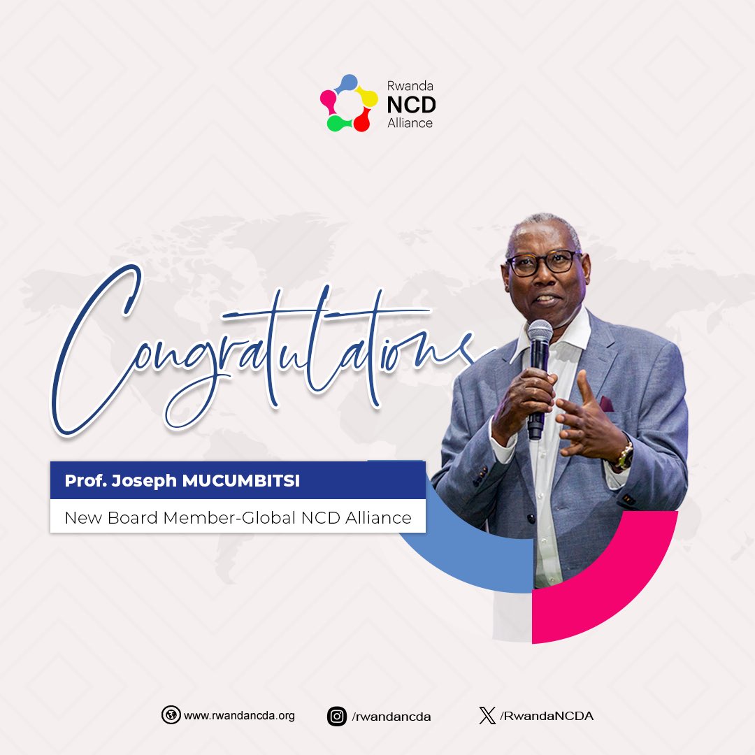 Rwanda NCD Alliance (@rwandancda) on Twitter photo A big congratulations to our Chairperson, Prof. <a href="/DrMucumbitsiJ/">MucumbitsiJ</a>, on being elected to the Board of Directors of the <a href="/ncdalliance/">NCD Alliance</a> for a two-year term! A big congratulations to our Chairperson, Prof. <a href="/DrMucumbitsiJ/">MucumbitsiJ</a>, on being elected to the Board of Directors of the <a href="/ncdalliance/">NCD Alliance</a> for a two-year term!