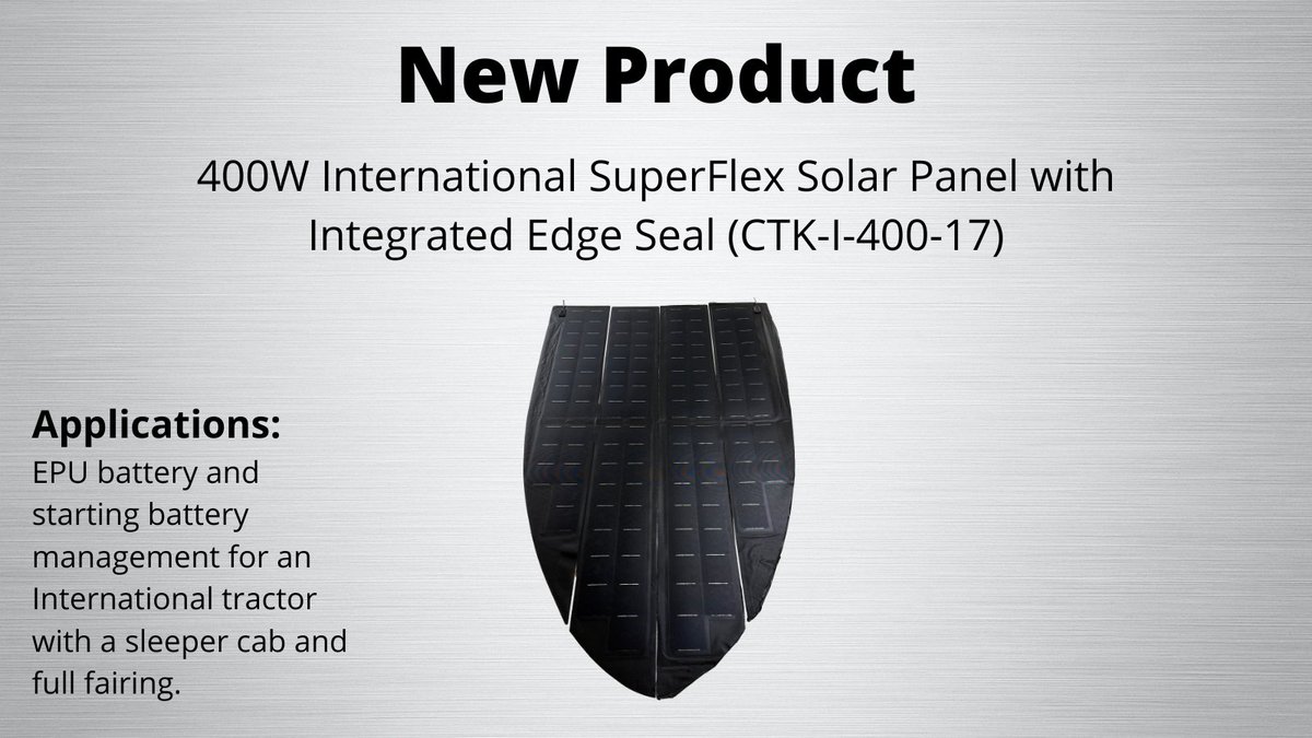 We’ve added an International 400W panel to our SuperFlex lineup—built to fit seamlessly on International tractors, with an edge seal for quick installs and enhanced durability.

Explore Product Details → bit.ly/43g1wVr

#PowerFilmSolar #SolarPower #FleetManagement