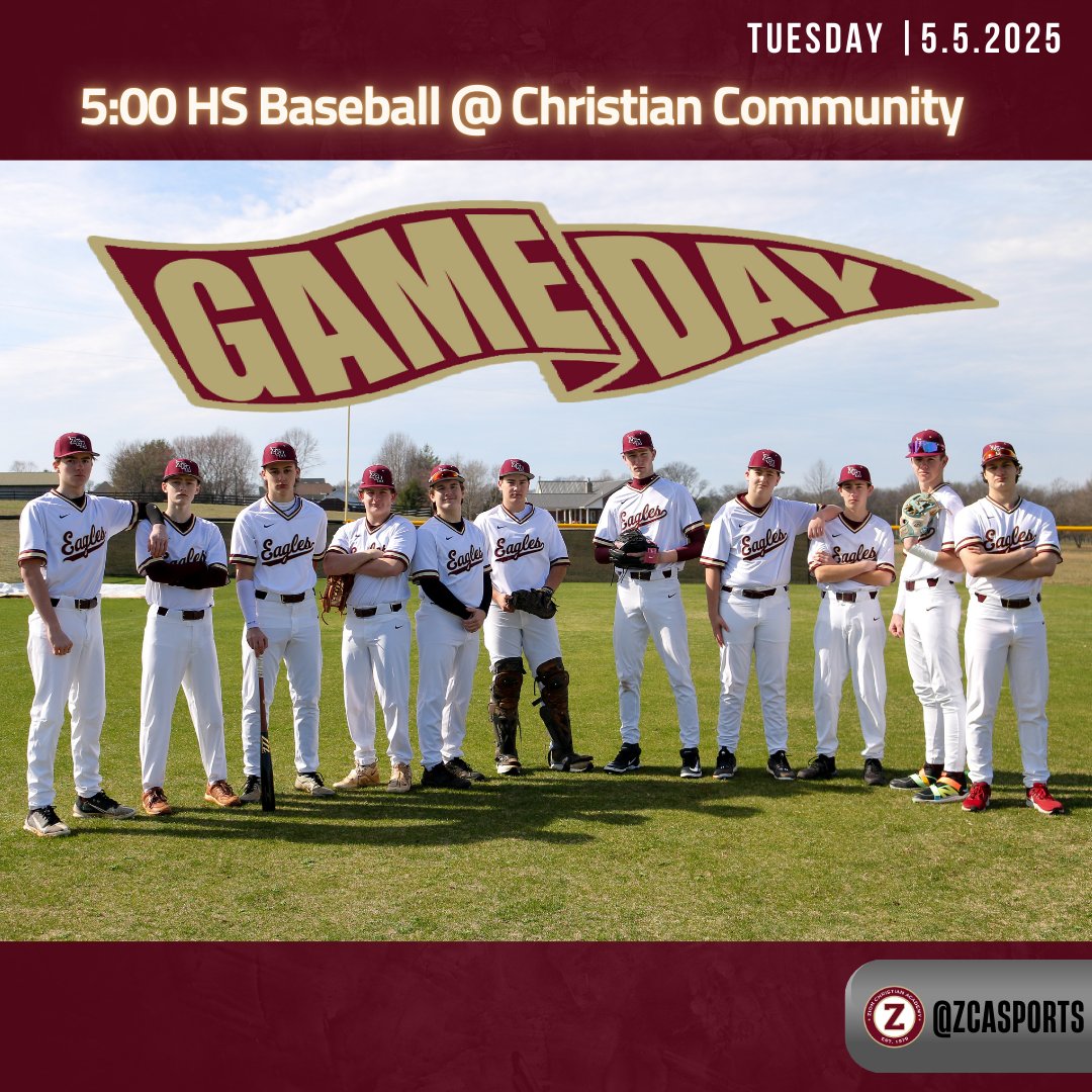 ZCA Athletics (@zcasports) on Twitter photo Let's go Get It!
Baseball travels to Whitehouse to take on Christian Community tonight at 5:00 in round 2 of the state tournament!
#Take_Flight
<a href="/ZCABaseball/">ZCA Baseball</a>
<a href="/ZCASoftball/">ZCA Softball</a>
<a href="/TJ_Derrick1/">T.J. Derrick</a>
<a href="/mopatton_sports/">Maurice Patton</a>
<a href="/MainStreetPreps/">Main Street Preps</a>
<a href="/Kreager/">πππ πΎππππππ</a>
<a href="/hccampbell/">Holli Campbell</a> Let's go Get It!
Baseball travels to Whitehouse to take on Christian Community tonight at 5:00 in round 2 of the state tournament!
#Take_Flight
<a href="/ZCABaseball/">ZCA Baseball</a>
<a href="/ZCASoftball/">ZCA Softball</a>
<a href="/TJ_Derrick1/">T.J. Derrick</a>
<a href="/mopatton_sports/">Maurice Patton</a>
<a href="/MainStreetPreps/">Main Street Preps</a>
<a href="/Kreager/">πππ πΎππππππ</a>
<a href="/hccampbell/">Holli Campbell</a>