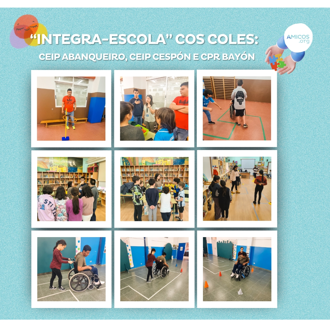 Nuestros #Pekes y Amicos llevaron #IntegraEscola al CEIP Abanqueiro, CEIP Cespón y CPR Bayón 🏫 A través de juegos de rol, vivieron los retos de la discapacidad para fomentar empatía e inclusión 💙 Gracias por las sonrisas! 😊

#pekes #amicos #IntegraEscola #juegos #discapacidad