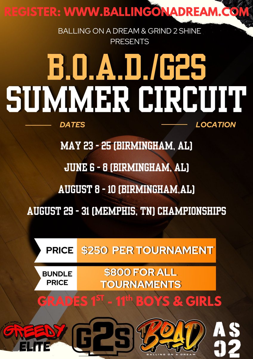 Lock-in for our Summer Circuit 🔥🔥🔥

Accepting Boys &amp; Girls teams, 1st-11th Grades!

#BOAD #JointheGrind #GreedyElite #AS2C