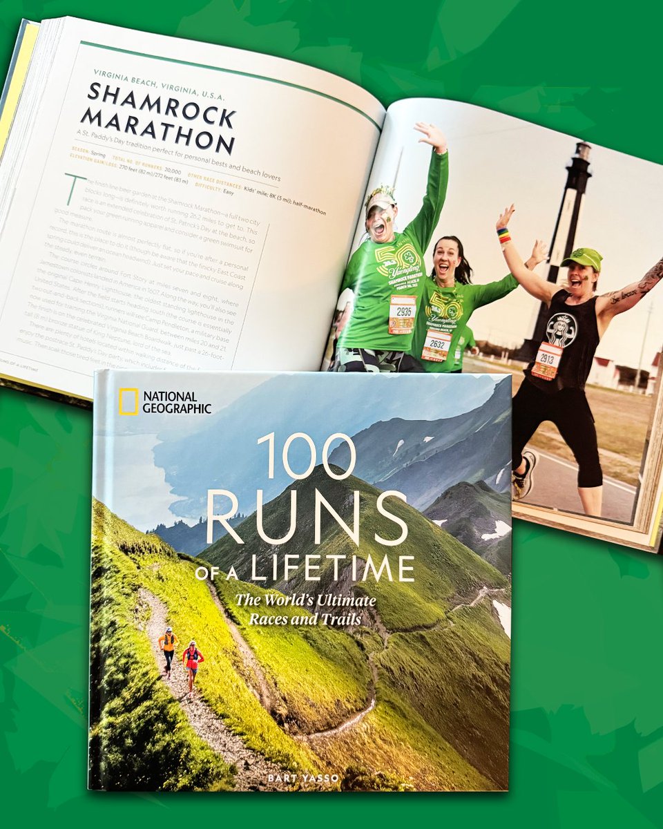 We're incredibly honored that the newly released <a href="/NatGeo/">National Geographic</a> "100 Runs of a Lifetime" features the Yuengling Shamrock Marathon ☘️ Authored by the legendary “Mayor of Running,” Bart Yasso, this inspiring collection celebrates unforgettable races and trails from around the world.