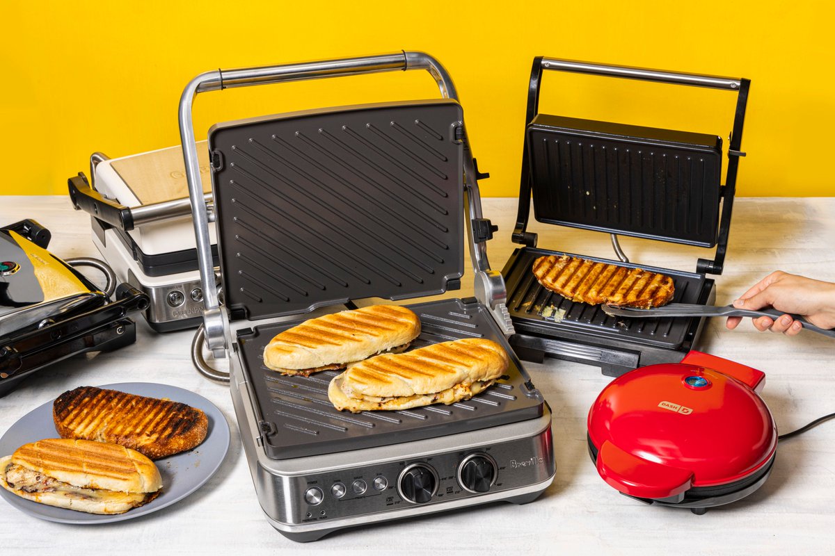 Want an easy way to make hot, crispy sandwiches at home? We tested panini presses from Cuisinart, GreenPan, Breville, and more to find the best panini presses and sandwich makers. Get the details here: cooks.io/4lZjLpK
