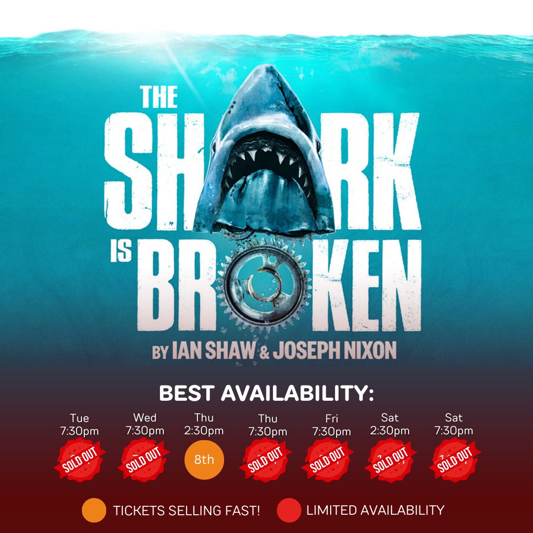We’re gonna need a bigger auditorium! 🦈

<a href="/SharkIsBroken/">The Shark Is Broken</a> opens tonight to a SOLD OUT theatre, and with 6 out of 7 performances are already SOLD OUT*! 🎉This critically acclaimed dive behind the scenes of Hollywood’s first blockbuster is clearly a must-sea! 😉 

Have you got your