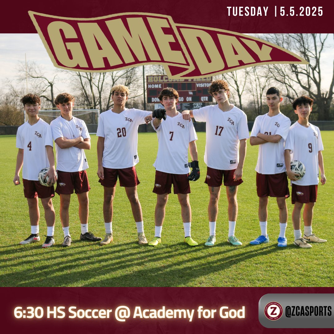ZCA Athletics (@zcasports) on Twitter photo Let's TAKE IT!
Soccer takes on Academy for GOD at 6:30pm.
Rose Park (1000 Edgehill Ave., Nashville, TN).
#Take_Flight
<a href="/ZCABaseball/">ZCA Baseball</a>
<a href="/ZCASoftball/">ZCA Softball</a>
<a href="/TJ_Derrick1/">T.J. Derrick</a>
<a href="/mopatton_sports/">Maurice Patton</a>
<a href="/MainStreetPreps/">Main Street Preps</a>
<a href="/Kreager/">πππ πΎππππππ</a>
<a href="/hccampbell/">Holli Campbell</a> Let's TAKE IT!
Soccer takes on Academy for GOD at 6:30pm.
Rose Park (1000 Edgehill Ave., Nashville, TN).
#Take_Flight
<a href="/ZCABaseball/">ZCA Baseball</a>
<a href="/ZCASoftball/">ZCA Softball</a>
<a href="/TJ_Derrick1/">T.J. Derrick</a>
<a href="/mopatton_sports/">Maurice Patton</a>
<a href="/MainStreetPreps/">Main Street Preps</a>
<a href="/Kreager/">πππ πΎππππππ</a>
<a href="/hccampbell/">Holli Campbell</a>