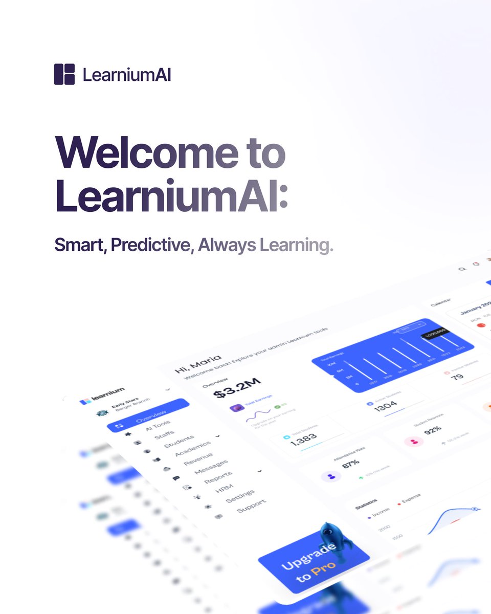 Learniumai's tweet photo. Imagine if your data didn’t just sit there, but actually worked for you.

📊 Netflix predicts what you’ll watch next...
📚 LearniumAI predicts:
• Which student might need help before they fail
• When fees will default before payments are missed https://t.co/lnhHW45SOI