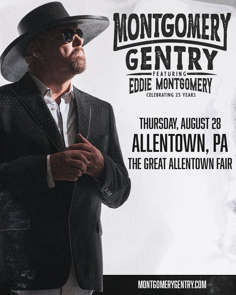 JUST ANNOUNCED! 

We’re excited to welcome Montgomery Gentry ft. Eddie Montgomery as special guest for Alabama at the Fair on Thursday, August 28!

Don't miss this epic night of live music on the Service Electric Grandstand Stage!

Grab your tickets now: AllentownFair.com