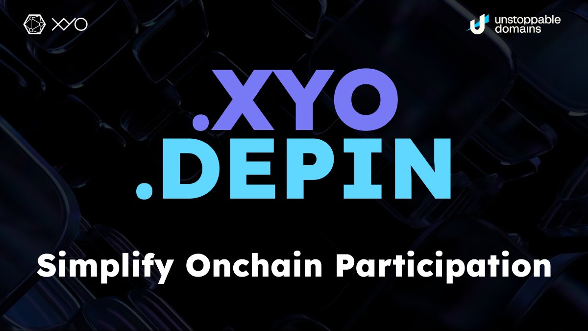 unstoppableweb's tweet image. 🌍 Simplify Onchain Participation with .DEPIN &amp;amp; .XYO 🌐

In partnership with @OfficialXYO, a leader in DePIN (Decentralized Physical Infrastructure Network) technology, we’re launching .DEPIN and .XYO domains! These domains offer a trusted, verified onchain identity, allowing you…