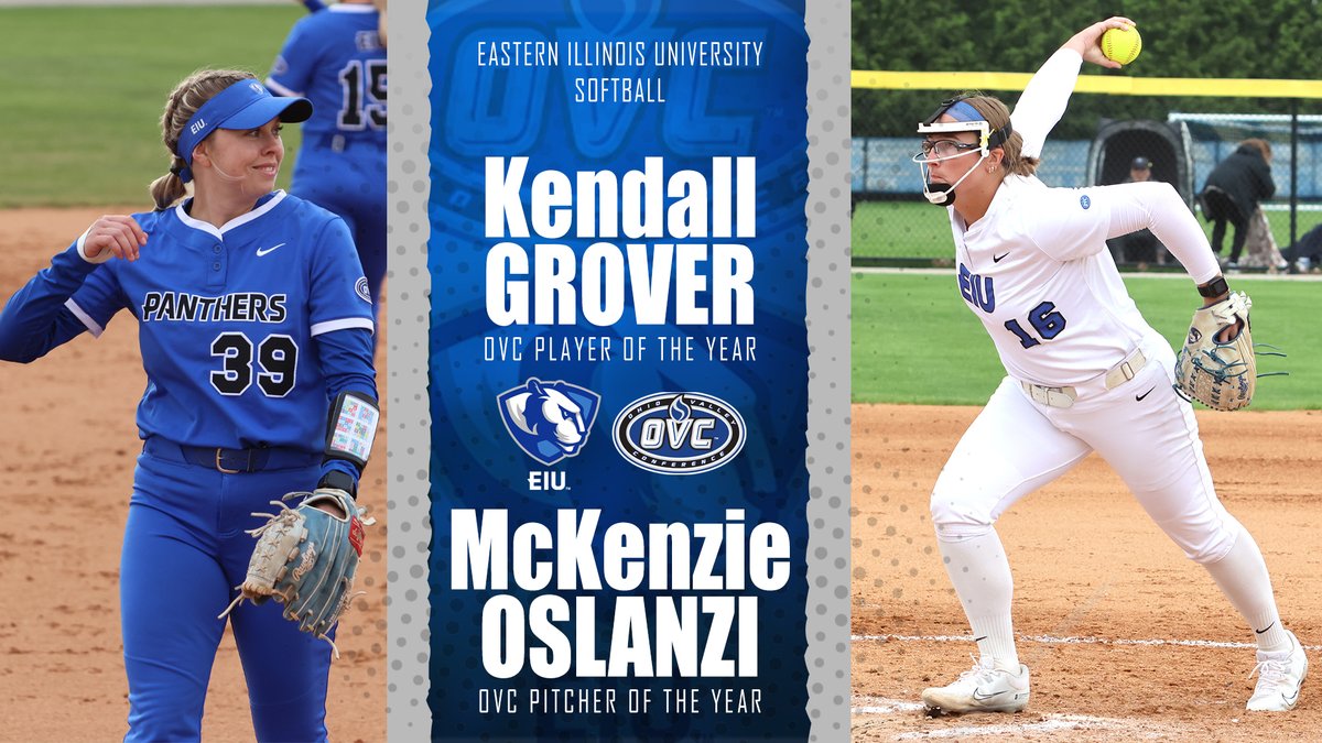 Eastern Illinois Athletics (@eiu_panthers) on Twitter photo Seven Panthers earn All <a href="/OVCSports/">Ohio Valley Conference</a> Awards from <a href="/EIU_Softball/">Eastern Illinois Softball</a>
Kendall Grover - Player of the Year
McKenzie Oslanzi - Pitcher of the Year
Karlie McKenzie - 1st
Morgan Hance - 1st
Karson Davey - 1st
Abbey Crain - 2nd
Abbi Hatton - All-Newcomer
Awards🥎👀⬇️
eiupanthers.com/news/2025/5/6/… Seven Panthers earn All <a href="/OVCSports/">Ohio Valley Conference</a> Awards from <a href="/EIU_Softball/">Eastern Illinois Softball</a>
Kendall Grover - Player of the Year
McKenzie Oslanzi - Pitcher of the Year
Karlie McKenzie - 1st
Morgan Hance - 1st
Karson Davey - 1st
Abbey Crain - 2nd
Abbi Hatton - All-Newcomer
Awards🥎👀⬇️
eiupanthers.com/news/2025/5/6/…