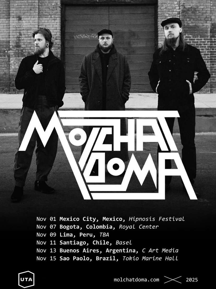 Hipnosis (@hipnosismx) on Twitter photo ¡Segundo confirmado para el Festival Hipnosis 2025! 👁️⚡️
Desde Minsk, directo al corazón del festival: <a href="/molchatdomaband/">Molchat Doma</a> 😮💨🫨
Post-punk frío, oscuro y bailable, este 1 de noviembre en el Estadio Fray Nano.
🎟️ Boletos etapa Blind ya disponibles en feverup.com/m/359217/ ¡Segundo confirmado para el Festival Hipnosis 2025! 👁️⚡️
Desde Minsk, directo al corazón del festival: <a href="/molchatdomaband/">Molchat Doma</a> 😮💨🫨
Post-punk frío, oscuro y bailable, este 1 de noviembre en el Estadio Fray Nano.
🎟️ Boletos etapa Blind ya disponibles en feverup.com/m/359217/