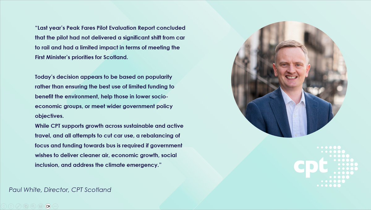 CPT Scotland (@cpt_scot) on Twitter photo Our comment on the Programme for Government announcement on the removal of peak rail fares in Scotland later this year: Our comment on the Programme for Government announcement on the removal of peak rail fares in Scotland later this year: