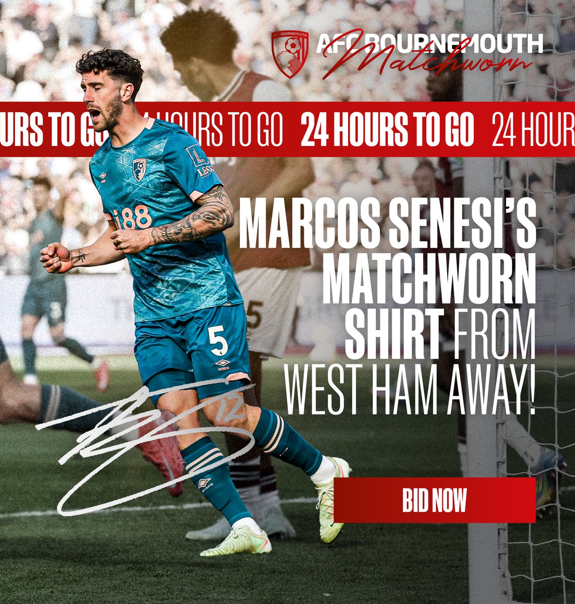 afcb_superstore's tweet image. 🚨 24 HOURS LEFT 🚨
Get your bids in for Marcos Senesi's matchworn shirt now! 👇
matchworn.afcb.co.uk/products/marco…