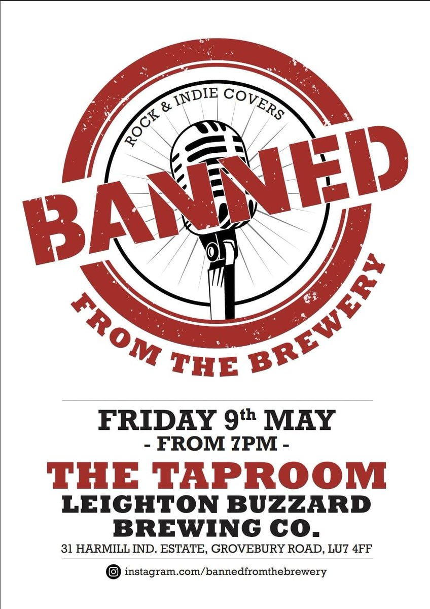 4 DAYS TO GO.
The first band of this year are at the taproom this Friday from 7pm.
Banned from the Brewery are here to rock.
Come and have a beer or two, food will be available.