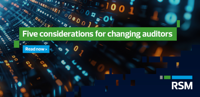 rtlich's tweet image. Companies change auditors for various reasons, including the need for specialized industry knowledge, better service quality, improved audit efficiency or regulatory compliance requirements. Learn about five key considerations for changing auditors here: rsm.buzz/4jZB3kE