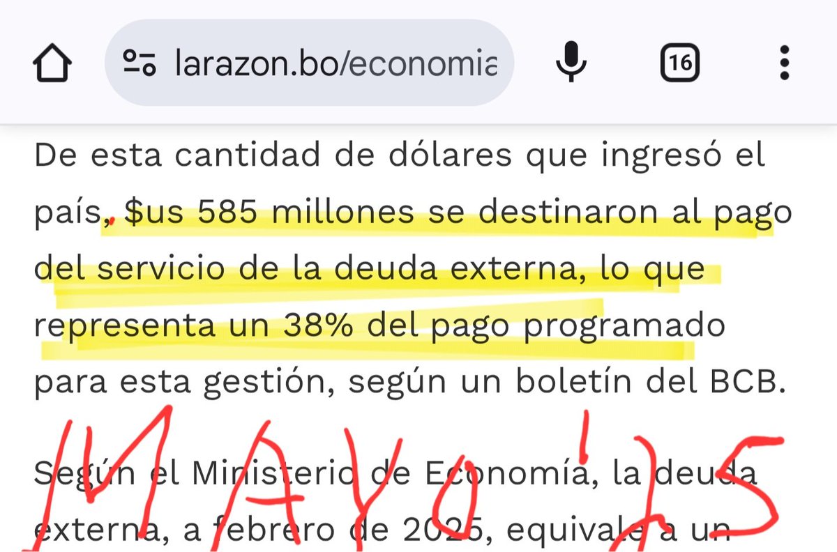tutoquiroga's tweet photo. GOB de #Bolivia es muy inepto, o muy mentiroso. Presupuestaron pagar $2.536 M por deuda externa el 2025; ahora anuncian que ya pagaron $585 M, un 38% del total, que sería ~$1.539 M. 
¿Cuánto es servicio por deuda este año: $2.536M o $1.539M?
Expliquen y aclaren, si entienden. https://t.co/bD6BaIsOSR
