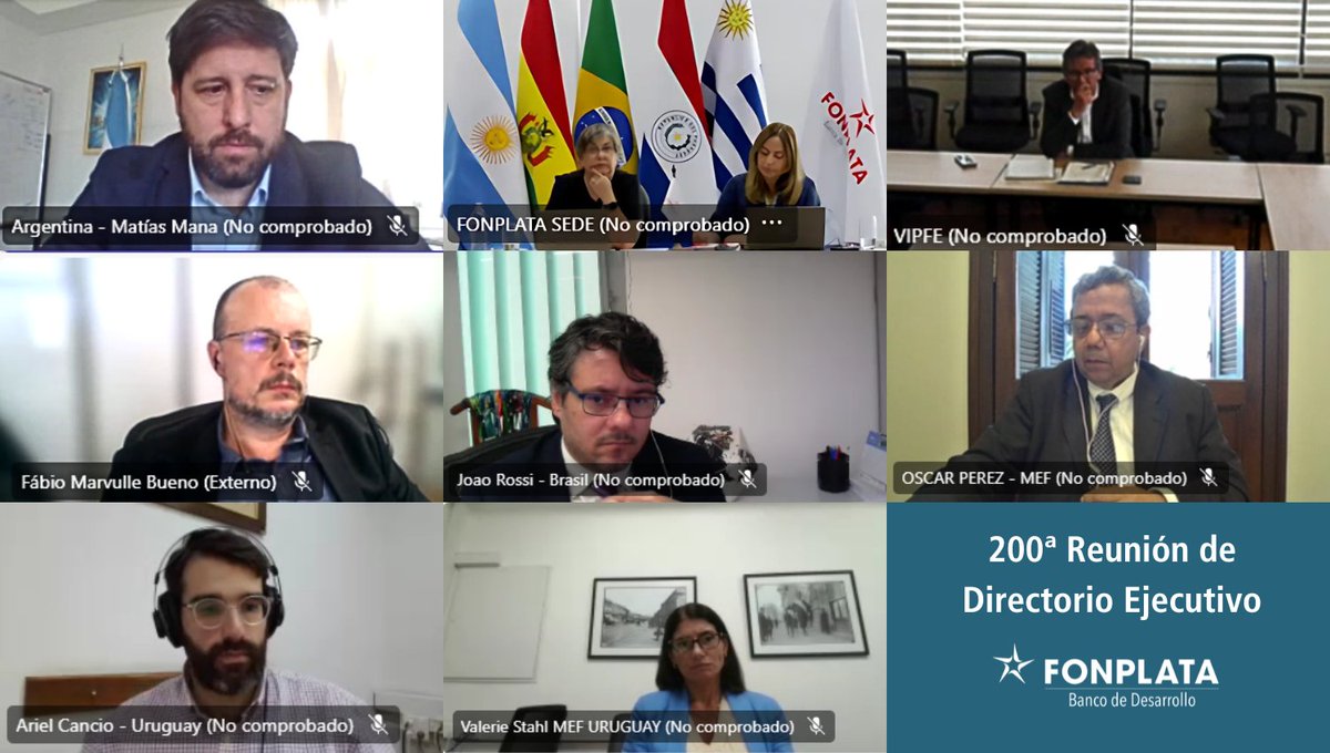 Se realizó una nueva reunión de Directorio Ejecutivo de FONPLATA

En el encuentro, que fue realizado de forma virtual, se discutieron propuestas claves para el futuro de la organización y sus proyectos.

Como resultado se aprobó el financiamiento para el "Programa de Drenaje