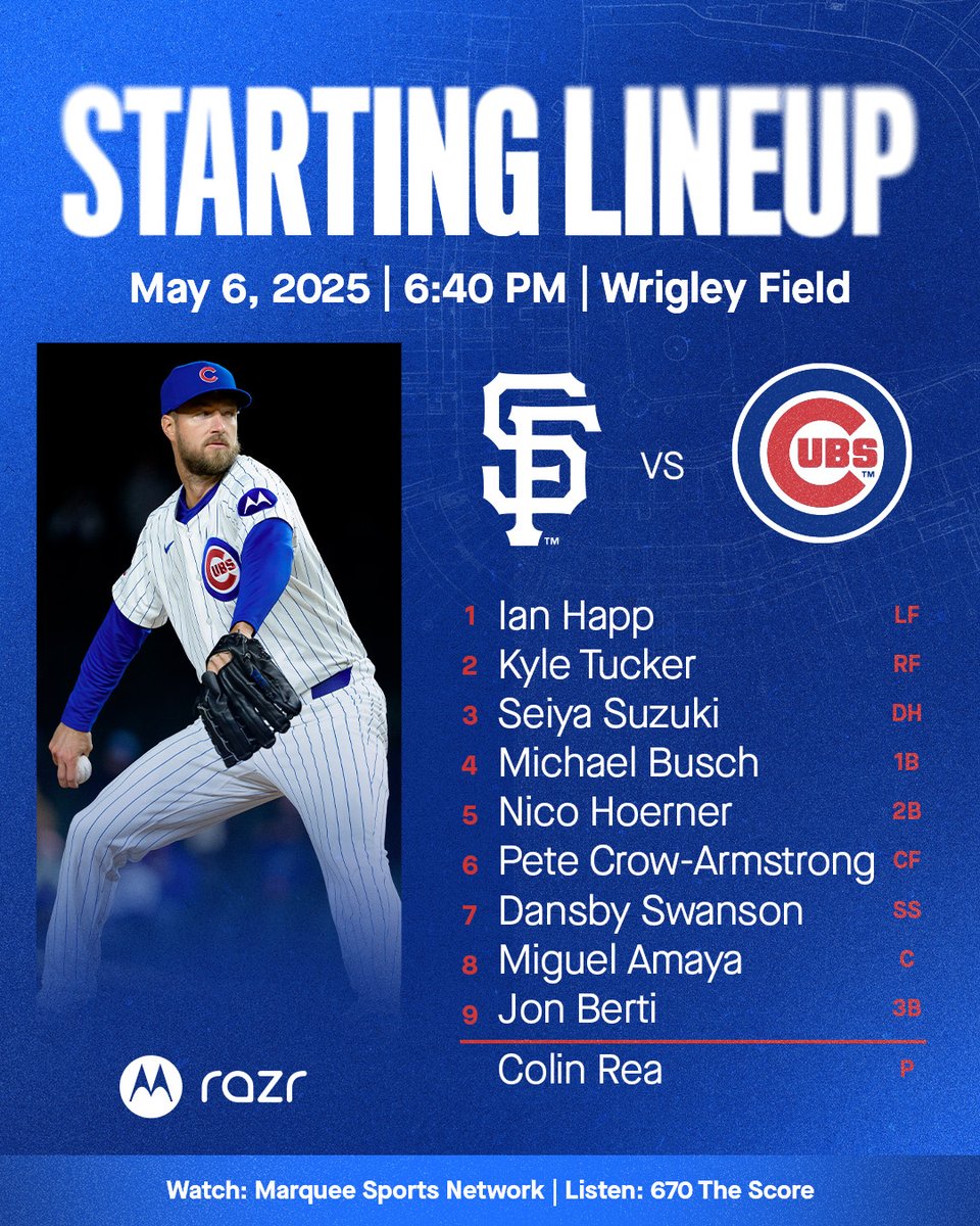 Same time, same place, <a href="/ofcwrigleyfield/">Wrigley Field</a>.

Watch the game live on the Marquee Sports Network App.