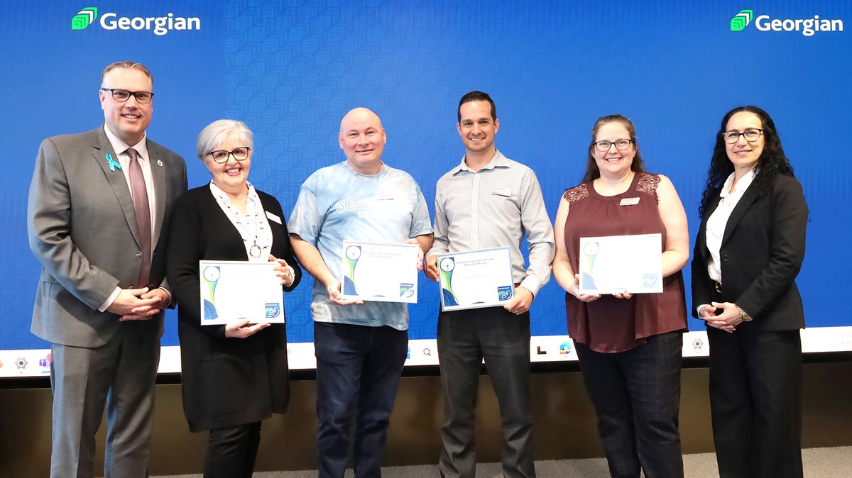 Congratulations to the first five recipients of the Innovative Georgian Faculty Micro-Certificate!

Mary Dobson
Madelaine Khan
Brian Mandeville
Jarrod Otterman
Samantha Sullivan-Sauer
