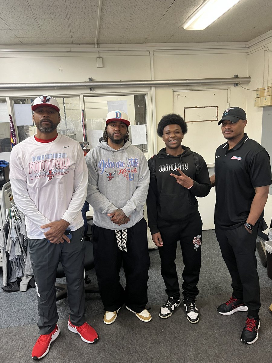 Sxperior999 (@superior2430) on Twitter photo I am super blessed to receive my first division 1 offer to Delaware State University🙏🏾 Had a great talk with wonderful coaches. Very much appreciated 💯🙏🏾
<a href="/CoachTclark/">Travis Clark</a> <a href="/DeSeanJackson10/">Desean Jackson</a> <a href="/Coach_Swest/">Sean Weston</a> I am super blessed to receive my first division 1 offer to Delaware State University🙏🏾 Had a great talk with wonderful coaches. Very much appreciated 💯🙏🏾
<a href="/CoachTclark/">Travis Clark</a> <a href="/DeSeanJackson10/">Desean Jackson</a> <a href="/Coach_Swest/">Sean Weston</a>