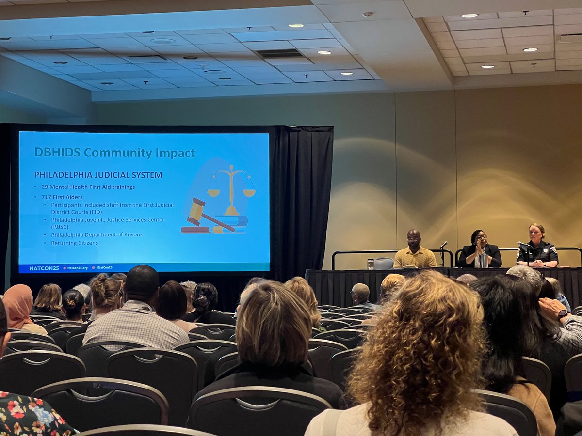 Had a great time today discussing successes + tips for Implementing Mental Health First Aid in Your Community with these lovely people. #natcon25