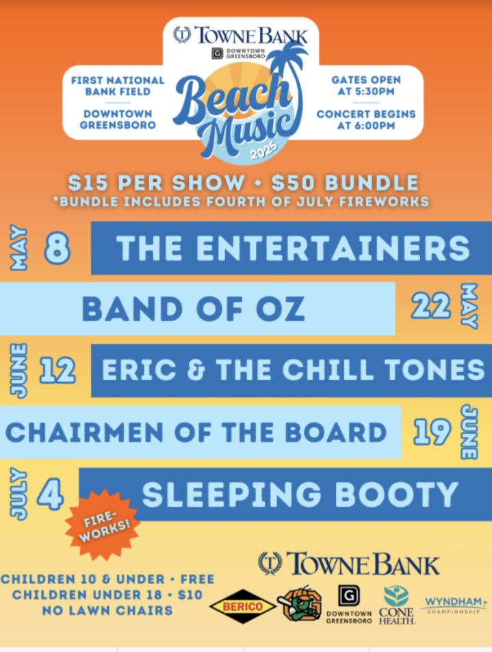 Eric Chilton (@ericchilton) on Twitter photo It's that time of year again! The beach music festival in downtown Greensboro starts this Thursday. Here's the schedule. I'm a little partial to that band on June 12th π
<a href="/greensborocity/">City of Greensboro</a> It's that time of year again! The beach music festival in downtown Greensboro starts this Thursday. Here's the schedule. I'm a little partial to that band on June 12th π
<a href="/greensborocity/">City of Greensboro</a>