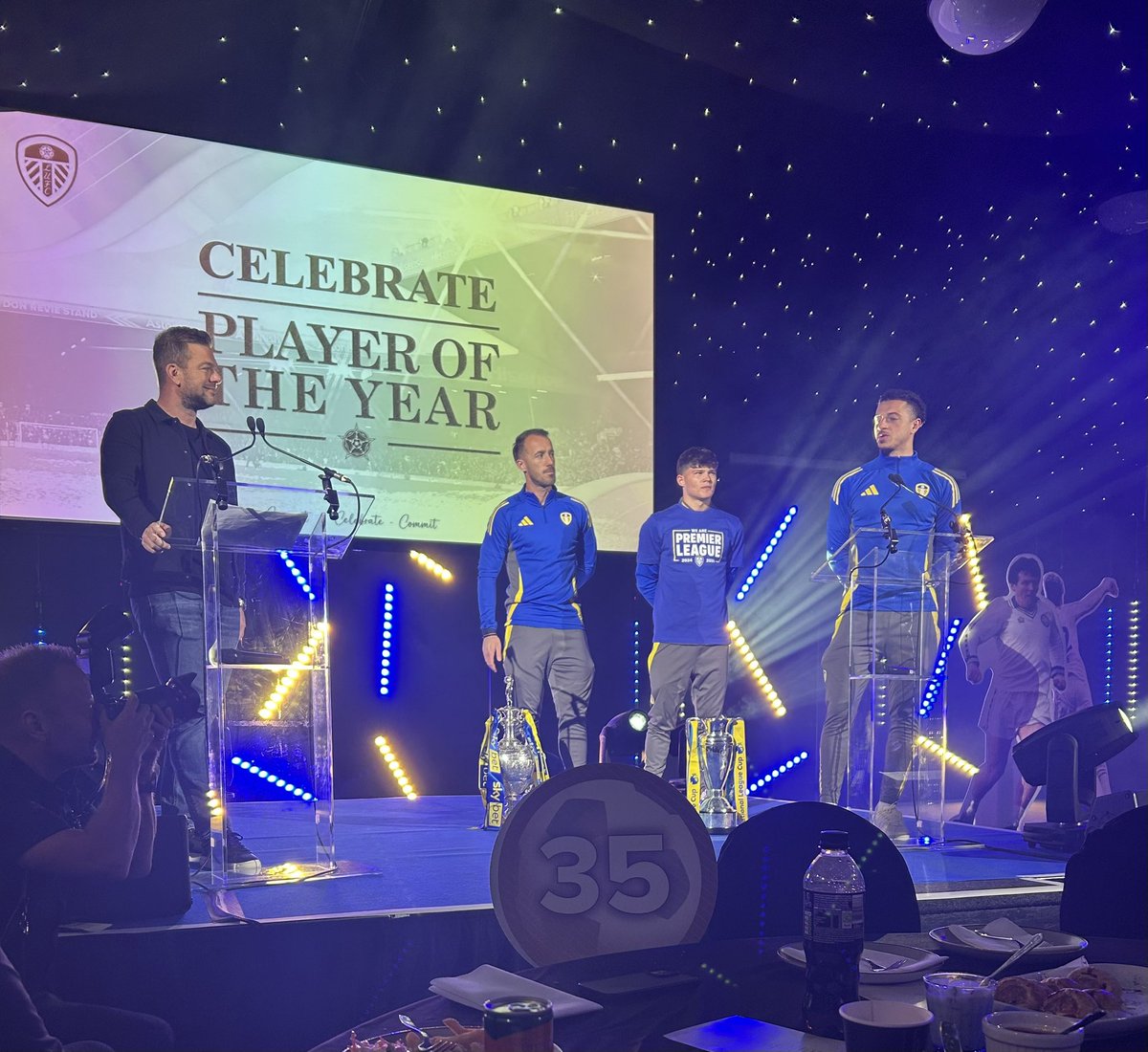 24hrs later and our captain is at the Academy Player of the Year Awards, alongside the legend that is Alex Cairns and Alfie Cresswell 👏🏼 just highlights how United this club is 💙 #LUFC
