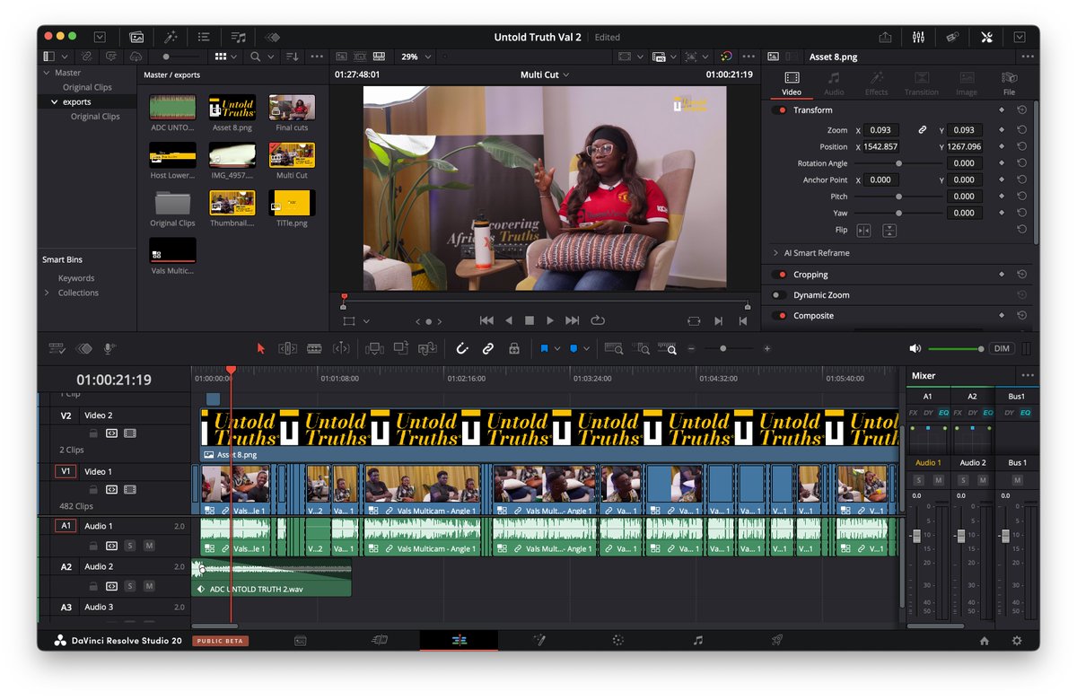 Just turned a full-day podcast edit into a 30-min workflow using the new AI multicam tool in DaVinci Resolve Studio 20 Beta. 🤯

Auto cuts. Scene detection. Clean timeline. All I did was color grade

DM if you need help shooting or editing your podcast. 
#DaVinciResolve #AItools