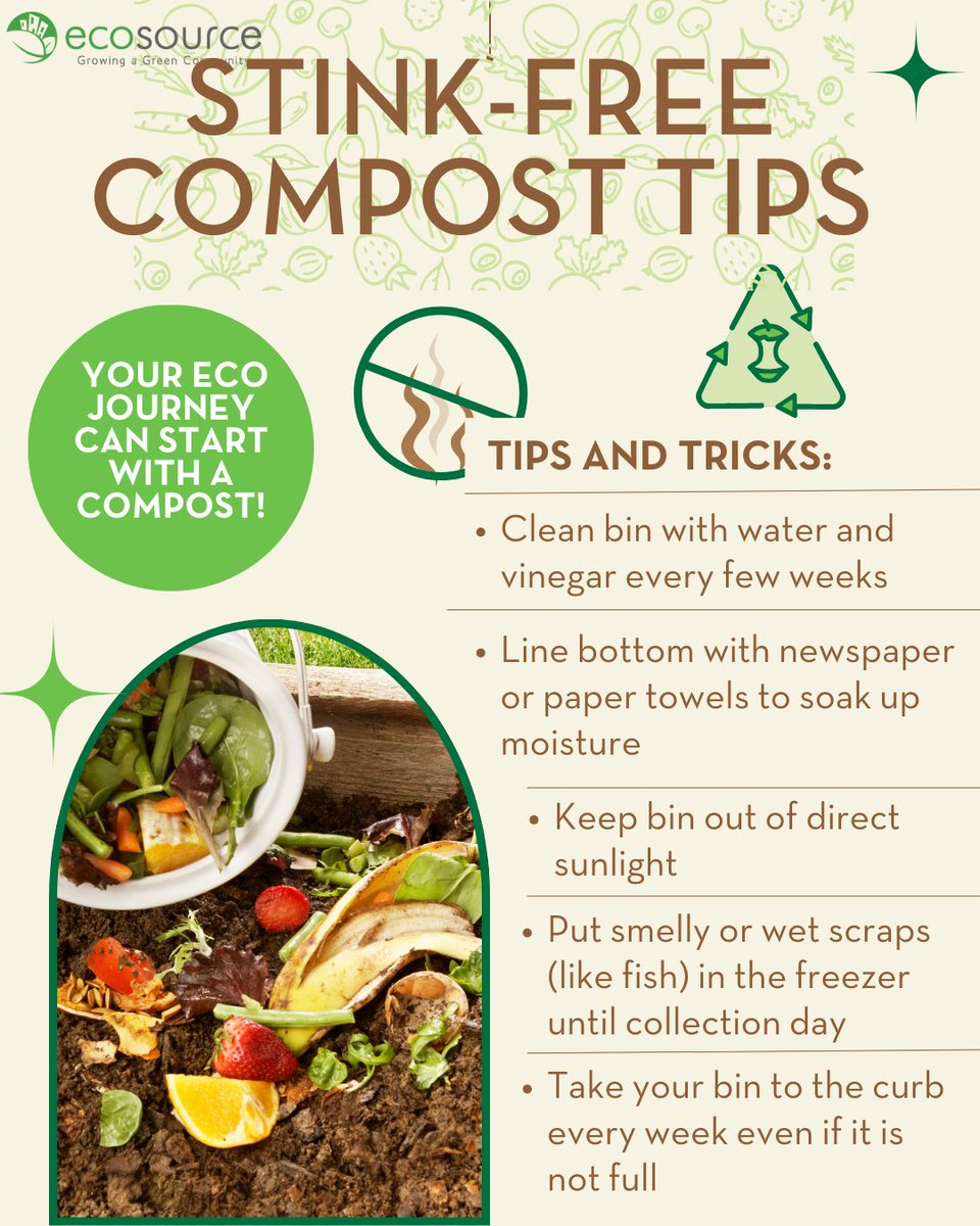 🌱 Happy Compost Week! ♻️
Composting can sometimes bring unwanted smells, but don’t let that stop you. With a few simple tips, you can keep your bin fresh and avoid sending compostable materials to the landfill. Every bit counts and composting truly makes a difference.