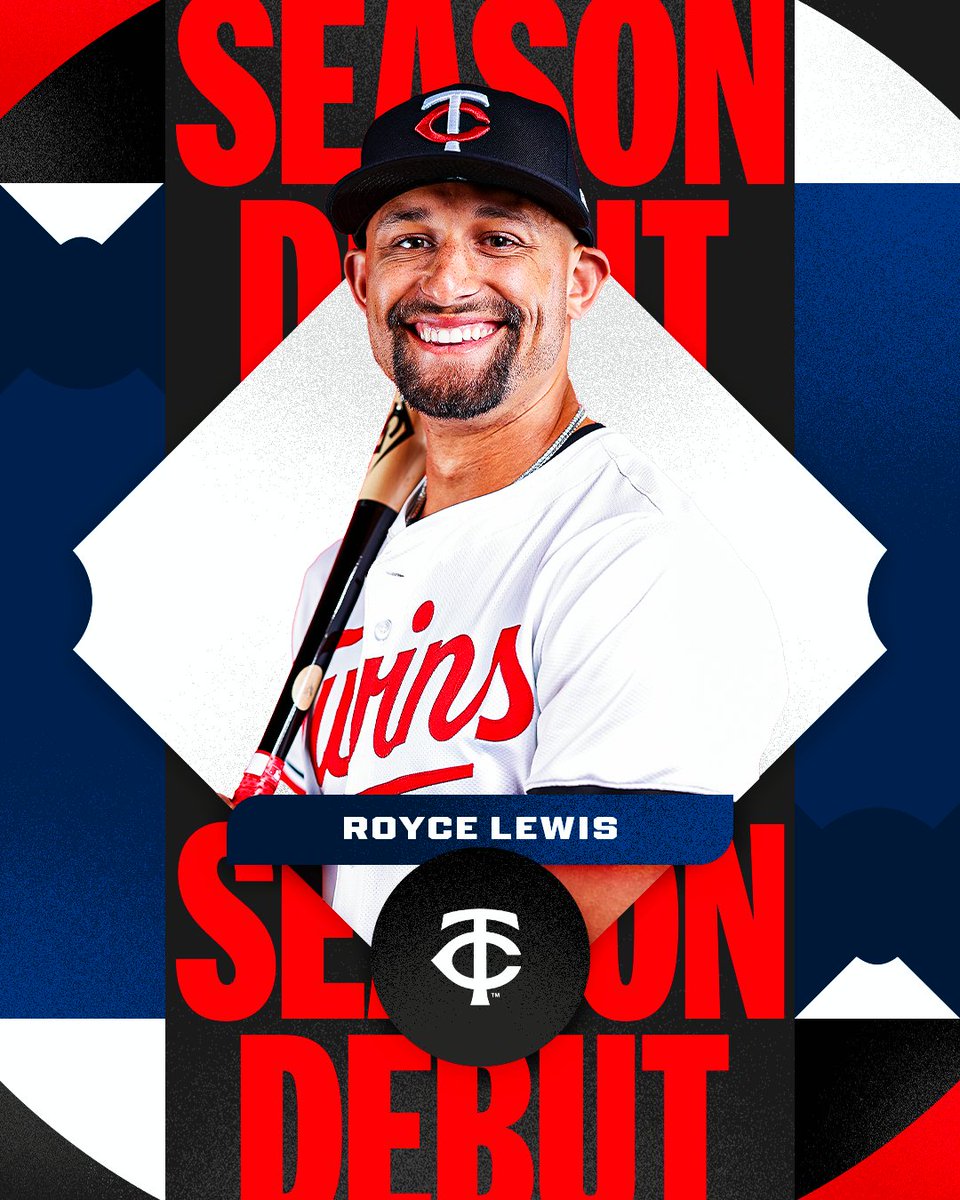 MLB (@mlb) on Twitter photo Royce Lewis is making his season debut tonight for the <a href="/Twins/">Minnesota Twins</a>!
He is batting 5th as the DH. Royce Lewis is making his season debut tonight for the <a href="/Twins/">Minnesota Twins</a>!
He is batting 5th as the DH.