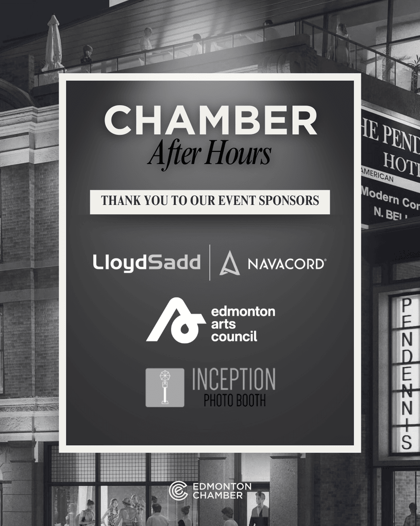 Edmonton Chamber of Commerce (@edmontonchamber) on Twitter photo #ChamberAfterHours is where Edmonton’s leaders connect—and it wouldn’t be possible without our partners:
🎶 <a href="/artsedmonton/">EdmontonArtsCouncil</a>
🍸 <a href="/lloydsadd/">Lloyd Sadd</a>
📸 <a href="/inceptionyeg/">Inception Photobooth</a>
🎟️ Halfway sold out–secure your spot now: business.edmontonchamber.com/events/details… #ChamberAfterHours is where Edmonton’s leaders connect—and it wouldn’t be possible without our partners:
🎶 <a href="/artsedmonton/">EdmontonArtsCouncil</a>
🍸 <a href="/lloydsadd/">Lloyd Sadd</a>
📸 <a href="/inceptionyeg/">Inception Photobooth</a>
🎟️ Halfway sold out–secure your spot now: business.edmontonchamber.com/events/details…