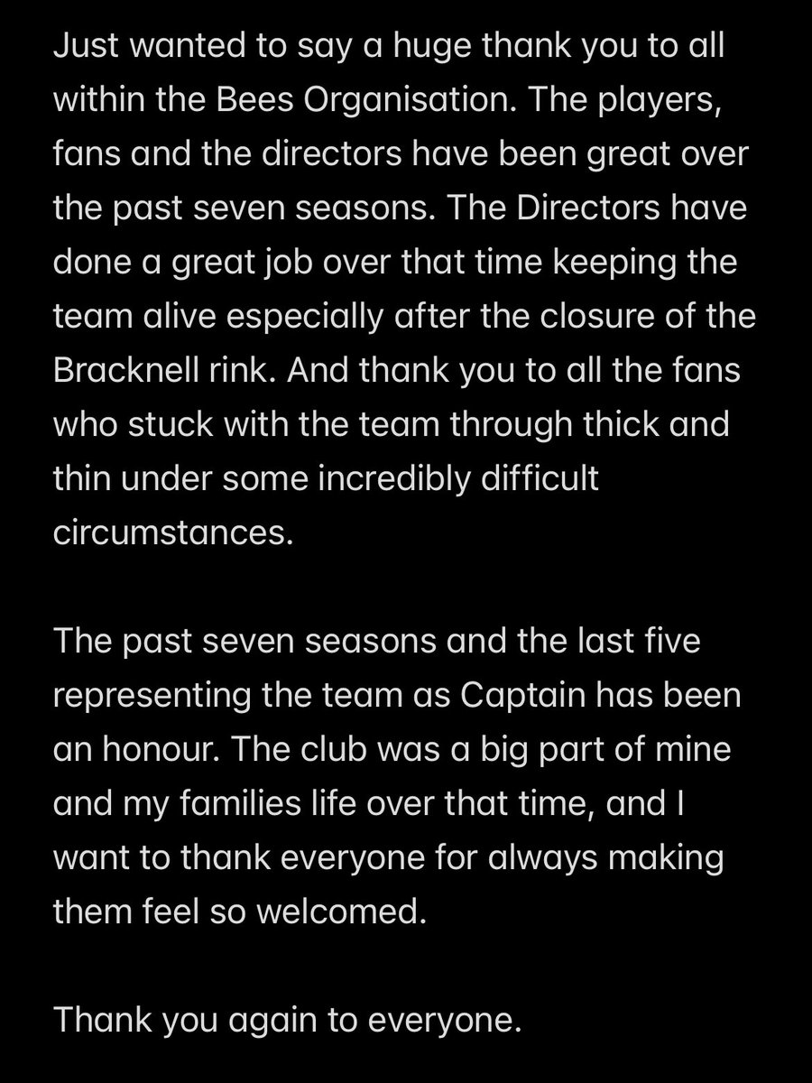 Thank you <a href="/BeesIceHockey/">TSI World Berkshire Bees</a>